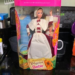 Barbie Pilgrim Doll - White and Burgundy